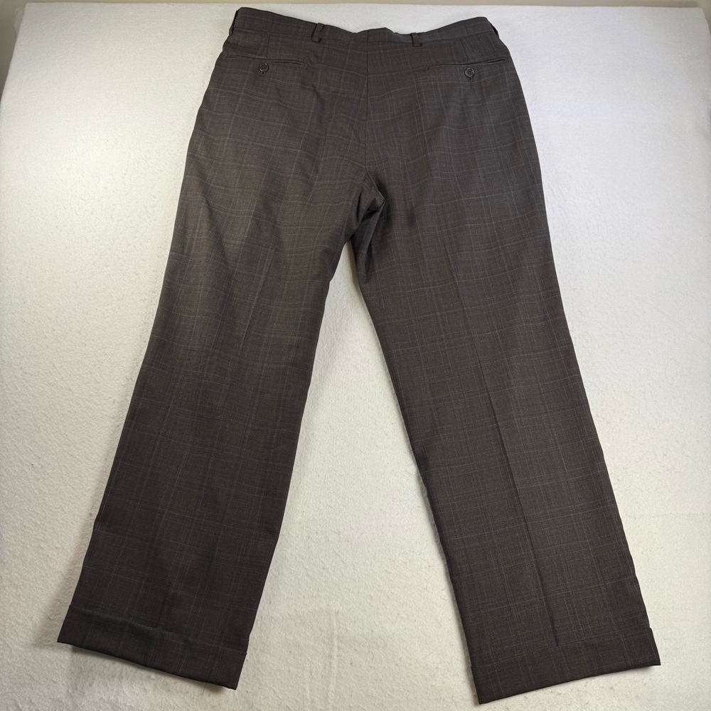 Jos A Bank Signature Gold Suit 41R Blazer 36W Pants Brown Windowpane - Picture 12 of 15